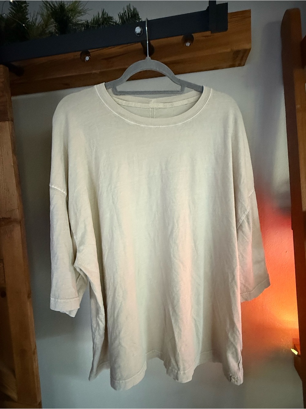 Free People We The Free Perfect Oversized Tee Size XL Cream Morning Oat